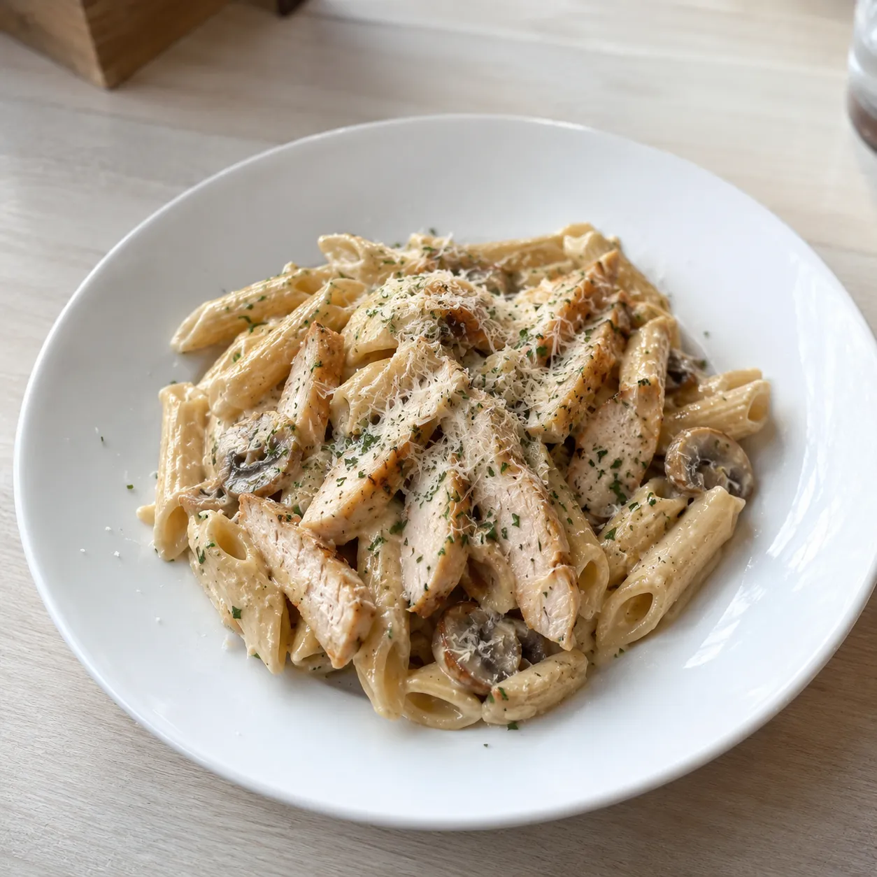 Pâtes à la crème de poulet